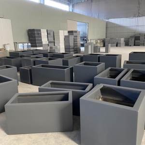 2025 современный домашний садовый декоративный прямоугольный легкий квадратный цветочный горшок из стекловолокна Большой ваза коробка дренажное отверстие - Product Image 6