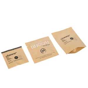 Tea Bag Packaging Food Biodegradable Compostable Stand Up Zipper Pouch Custom Kraft Paper Sachet Bag