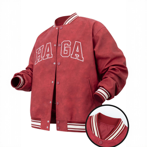 Veste universitaire personnalisée en satin de haute qualité pour homme, veste en satin de coton tendance avec décorations boutonnées, toutes tailles, hiver - Product Image 4