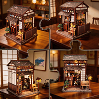 Kit de maison miniature en bois 3D à construire soi-même - Architecture créative avec éclairage, meubles miniatures détaillés pour les amateurs de bricolage