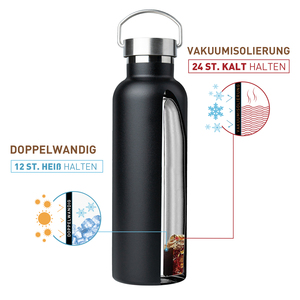 500ml Double Wall Vacuum Insulated Stainless Steel Water <b>Bottle</b> Metal Loop Lid 12H Hot 24H Cold Leakproof Outdoor Travel Thermos - Product Image 4