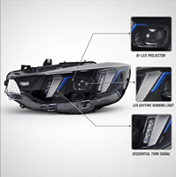 Ensemble de phares LED à double faisceau avec lentilles de projecteur, clignotants séquentiels, pour BMW Série 4 F32 2013-2016