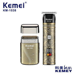 Tondeuse et rasoir Kemei KM-1538 avec écran LCD, corps métallique étanche, modèle rechargeable pour usage domestique et pour animaux de compagnie - Product Image 3