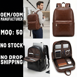 MOYYI Mochila De Cuero Impermeable Para Laptop, Mochila Vintage Con