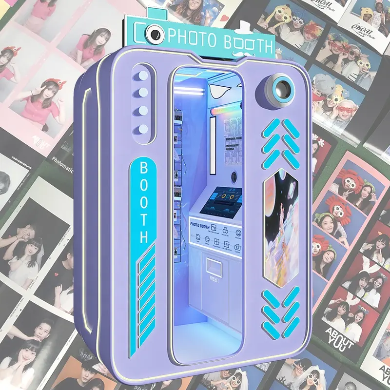 2023 Novo preço de compra Photobooth Led Enclosure Coin Operated Automat Passport ID 3D Album Kiosk Photobooth