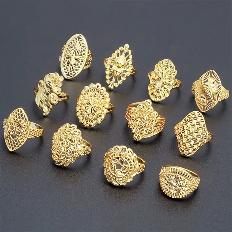 Jxx Лидер продаж Латунь Дубай модные обручальное кольцо ювелирные изделия с покрытыем цвета чистого 24 каратного золота, позолоченные кольца для женщин ювелирные изделия из жемчуга для женщин