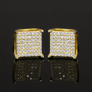 ईवेन गहने रॉक हिप हॉप पुरुषों के लिए पुरुषों के लिए पूरी तरह से तैयार किया गया वर्ग कान के स्टड महिला फैशनेबल बालियां - Product Image 2