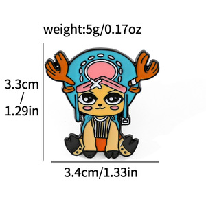 Lot de 10 badges métalliques colorés style chat mignon de l'<span class=keywords><strong>équipage</strong></span> de Monkey D. <span class=keywords><strong>Luffy</strong></span> (chapeau de paille) pour la décoration de sacs à dos et vêtements - Product Image 3