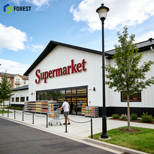 อาคารซูเปอร์มาร์เก็ตโครงสร้างเหล็กสำเร็จรูป พื้นโครงเหล็กแข็งแรง ฉนวนใยแก้ว ทนทาน ยั่งยืน ประหยัด - Product Image 1