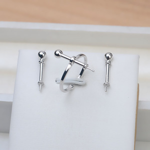 Support vide pour boucles d'oreilles en argent plaqué S925, accessoire DIY pour perles et porte-perles, cache JG5459, pour boucles d'oreilles 11-12 mm, taille 4 mm - Product Image 1