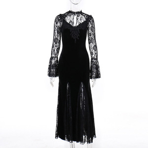 Gótico viento oscuro otoño nuevo estilo <span class=keywords><strong>Sexy</strong></span> Micro vestido Delgado encaje oscuro cola <span class=keywords><strong>de</strong></span> pez Vestido <span class=keywords><strong>de</strong></span> manga larga <span class=keywords><strong>Mujer</strong></span> - Product Image 5