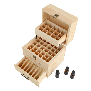 Thông Bằng Gỗ Tinh Dầu, Hộp 3 Lớp 59 Khoang Có Thể Gập Lại Tinh Dầu Chai Lưu Trữ Rack Hiển Thị - Product Image 3