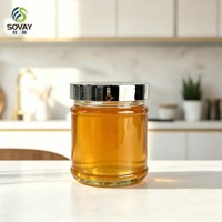 Stoples Kaca Silinder Pendek 200ml, Wadah Transparan untuk Madu, Rempah-rempah, dan Penyimpanan Makanan Dapur Kapasitas Sedang