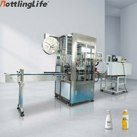 Machine automatique d'étiquetage sous film rétractable pour vin et jus de fruits 1L avec tunnel de chauffage à vapeur