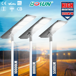 Lampe solaire LED extérieure 8000LM 10000LM, IP65, super lumineuse, 220lm/w, étanche, longue durée de vie, tout-en-un - Product Image 1