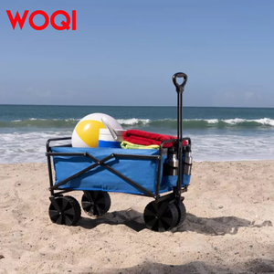 WOQI Wagon de voiture <span class=keywords><strong>utilitaire</strong></span> pliable réglable et robuste chariot de <span class=keywords><strong>camping</strong></span> <span class=keywords><strong>en</strong></span> plein air pour plage pique-nique pliable traction randonnée - Product Image 6