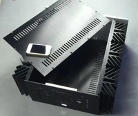 Panneau de dissipateur thermique à face unique 360*120*275mm, anodisé argent, T6 tout aluminium, usinage CNC, châssis, carte d'amplificateur audio