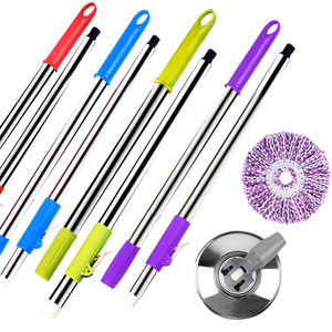Extension de remplacement rétractable manche télescopique <span class=keywords><strong>balai</strong></span> métal inoxydable poignée Spin sol vadrouille pôle vadrouille tige - Product Image 6