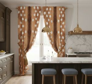 Faux Deer Window <b>Curtains</b> Dense Floral Panel Living Room 70% Light Blocking Decorative Printed Drapes <b>for</b> Bedroom Hotel Luxury - Product Image 3