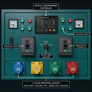 ราคาโรงงาน 380V 400V 3 เฟส 5 สาย แผงควบคุมการซิงโครไนซ์อัตโนมัติ 50-500kVA <span class=keywords><strong>ตู้</strong></span>ควบคุมการซิงโครไนซ์เครื่องกำเนิดไฟฟ้าแบบเชื่อมต่อกับระบบไฟฟ้า - Product Image 2