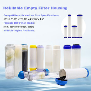 Boîtier de <span class=keywords><strong>filtre</strong></span> rechargeable entièrement transparent T33 pour purificateurs d'eau avec coton filtrant intégré - Product Image 2