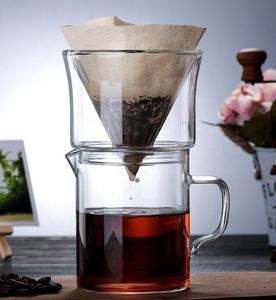 Alto vetro borosilicato fatto a mano a doppia parete caffettiera caratteristica doppio vetro filtro per caffè gocciolante tè urne - Product Image 4