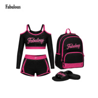 Setelan Latihan Cheerleading Custom Berhias Rhinestone, Bra Bertali Silang, Rok Pendek High Waist, Profesional untuk Tim Pemuda