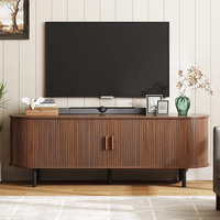 Meuble TV en bois massif noyer de style moderne du milieu du siècle, meuble de rangement pour salon, compatible avec les téléviseurs de 65 pouces et plus, facile à nettoyer
