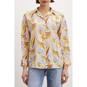 Camisa Modal Estampada para Mujer, Blusa Casual con Botones y Estampado Floral, Tela Popelina Rosa Polvo, Uso Diario - Product Image 4