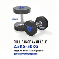 Haltères de musculation commerciaux en uréthane avec logo personnalisé, robustes, pour la vente en gros, haltères CPU pour l'entraînement