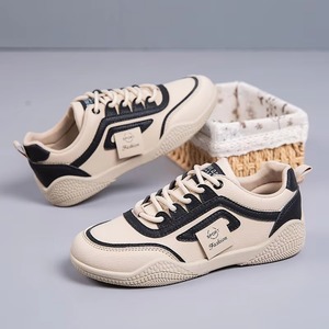 2026 New Spring/Autumn Women's PU Lace-up Sneakers: Waterproof, <b>Soft</b> Sole, Non-slip, Sporty and Stylish, Lightweight and Durable - Product Image 1