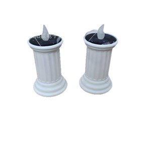 Lampe solaire LED colonne romaine pour extérieur, résistante à l'eau, sur pied, pour jardin et table - Product Image 1