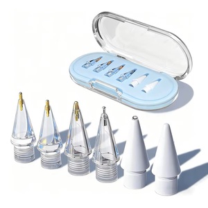 Pointes de rechange multi-amortissantes et multi-types pour stylo, 3.5/2.0, <span class=keywords><strong>en</strong></span> forme de ciseaux, cône, aiguille argentée, <span class=keywords><strong>en</strong></span> métal, <span class=keywords><strong>en</strong></span> plastique, trempées - Product Image 1