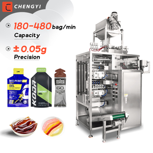 Máquina Automática de Envasado de Gel Energético en Bolsitas Pequeñas de Forma Irregular, Multicarril, 4 Carriles, VFFS - Product Image 1