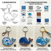 Lot de porte-clés personnalisés en plastique animaux (renard, dinosaure, nuage) avec breloques en fourrure chenille, paillettes et sublimation acrylique pour sac