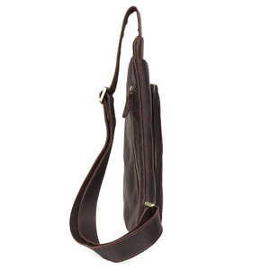 Chao Niu Genuine Leather Chest <b>Bag</b> Large Capacity Unisex Casual Shoulder <b>Bag</b> Solid Color Wear Resistant Travel Backpack 3141 - Product Image 3