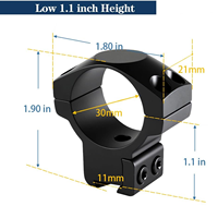 Anneau de visée Bowei 30 mm en aluminium pour queues de cygne de 11 mm, étanche, antichoc, installation sécurisée, profil bas