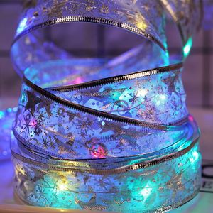 2023 Hot Bán ngoài trời Cây giáng sinh Đèn Led Dây Đồng Ribbon đèn với Bow Knot Hộp Quà Tặng Đỏ phát thải gia đình trang trí - Product Image 4