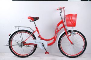 <span class=keywords><strong>Vélo</strong></span> de ville 24/26 avec panier, cadre en acier carbone <span class=keywords><strong>ultra</strong></span> <span class=keywords><strong>léger</strong></span>, simple vitesse, <span class=keywords><strong>vélo</strong></span> pratique pour <span class=keywords><strong>femme</strong></span> - Product Image 3