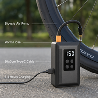 Pompe à air électrique numérique sans fil pour pneus de vélo, 25L/min, rechargeable par USB, lumière LED, portable, matériau ABS, 0-60 PSI, OEM/ODM