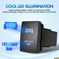 Interrupteur à bouton-poussoir pour barre lumineuse LED 12V ON/OFF avec fil de connexion 1,3" x 0,9" Remplacement pour Toyota Tacoma Tundra 4Runner Yaris
