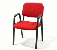 Chaise de bureau en tissu avec accoudoirs, structure métallique, pour formation et réunion, chaise de conférence empilable en gros pour le personnel