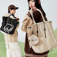 Sac fourre-tout en toile de nylon à deux poignées, personnalisable avec logo, directement de l'usine, pour la promotion, les trajets quotidiens, durable, vente en gros, OEM, ODM