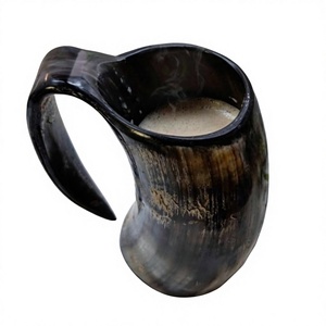 High Selling Viking Real Ox Horn Mug Eco-Friendly Durable Lightweight American Style Camping Use Bamboo Lid Unique Customized - Product Image 5