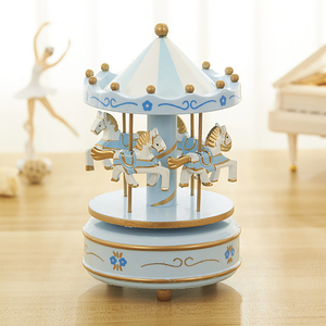 Carillon a Forma di <span class=keywords><strong>Giostra</strong></span> Carosello Decorazione per la Casa, Carillon a Carica Manuale per Regali di Natale e Compleanno - Product Image 4