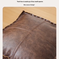 Coussin de sol carré en cuir moderne et écologique pour le rangement des vêtements