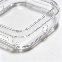 Boîtier de montre en saphir transparent avec revêtement anti-traces de doigts AF à dégradé extérieur, rectangulaire, carré, personnalisé en usine