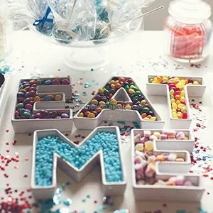 Letter M Small Ceramic Letter Dish Plates For Candy Nuts Ideas Wedding Party Decor