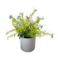Tanaman Bunga Daisy Buatan Vcare 35cm, Bonsai Miniatur Realistis Buatan Tangan untuk Dekorasi Meja Rumah, Grosir