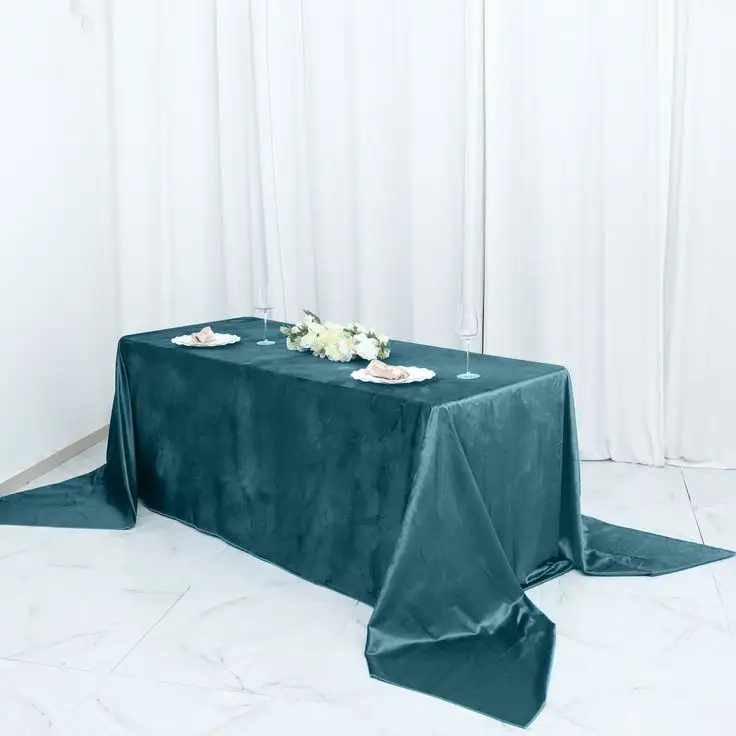 Elegant Green Waterproof Tablecloth Wedding Mink Velvet 100% Poly Table Cloth Tablecloth for Banquet